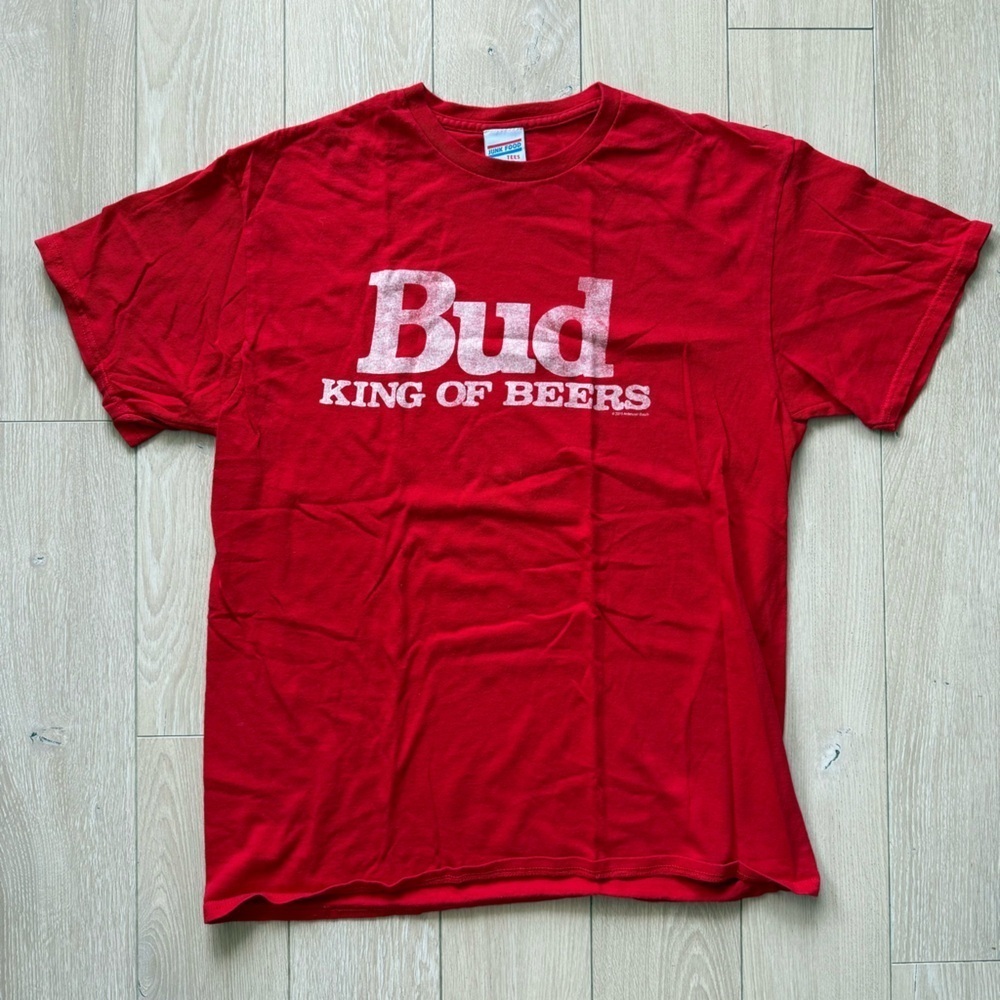 Junk Food Tees Budweiser Red Short Sleeve T Shirt Size Medium